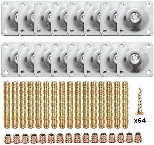 Akcesoria meblowe |   16 Zestaw Płyt Montażowych Nóg, Wysokiej Jakości Płyty Górne do Mebli Sofowych, Płyta Montażowa 5/16 Cal M8 Prosta do Sof, Krzeseł i Stołów Akcesoria meblowe Akcesoria meblowe