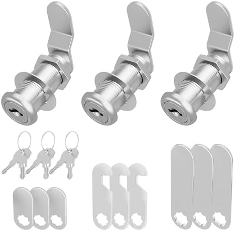 Akcesoria meblowe |   3 szt. zamki do szafek z kluczem, 1-1/2″ zamki do szafek z kluczem, zamki do skrzynek pocztowych, wymiana zamków, bezpieczne zamki do szuflad, narzędziowni, przechowywania w RV, stop aluminium cynkowego Akcesoria meblowe Akcesoria meblowe