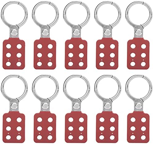 Zamki i zasuwy |   1 szt. Zamek blokady Master Lockout Tagout Hasp 38 mm / 1,5 cala, 6 otworów, izolacja aluminiowa, doskonała zdolność izolacyjna, odporność na rdzę, narzędzie bezpieczeństwa przemysłowego do obszarów łatwopalnych i wybuchowych, czerwony Zamki i zasuwy Zamki i zasuwy