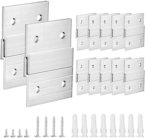 Zawieszki do obrazów |   24 szt. Wieszaki do obrazów z francuskim klinem, wytrzymałe wieszaki aluminiowe Z z wkrętami, zestaw do wieszania obrazów, akcesoria do montażu luster, sprzęt montażowy z złącznymi wspornikami do półek ściennych i ram obrazów (2 cale) Zawieszki do obrazów Zawieszki do obrazów