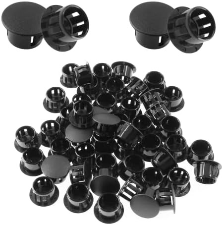 Złącza sprzętowe |   5 sztuk czarnych plastikowych zatyczek otworowych 13 mm (1/2″ średnicy) nylonowe zatyczki typu flush, okrągłe zapięcia zatrzaskowe do mebli, krzeseł i stołów Złącza sprzętowe Złącza sprzętowe